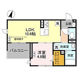 Noble raffiner 浦和美園I I 1LDKの間取図画像