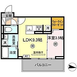 エスト・プラージュ 1LDKの間取図画像