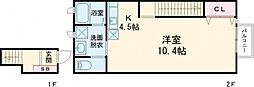 BATES明磧 ワンルームの間取図画像