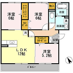 フルーレ・咲 2LDKの間取図画像