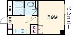 メゾン大須賀 1Kの間取図画像