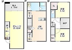 THE BASE HARA 2SLDKの間取図画像