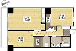 クリスタルビル 2LDKの間取図画像