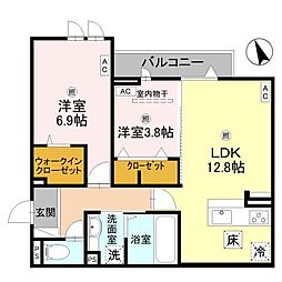 Bord du Lac Soeri ボーデュラックソエリ 2LDKの間取図画像