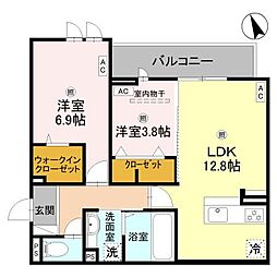 Bord du Lac Soeri ボーデュラックソエリ 2LDKの間取図画像
