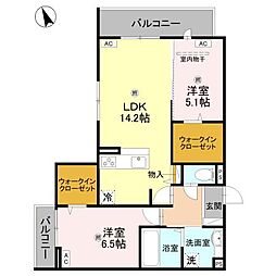 Bord du Lac Soeri ボーデュラックソエリ 2LDKの間取図画像