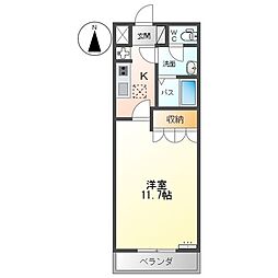 オータムウインズ 1Kの間取図画像