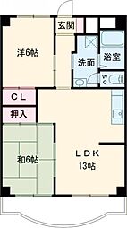 オリエンタルハイツ 2LDKの間取図画像