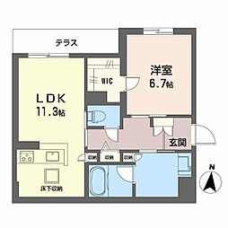 コンコード 1LDKの間取図画像