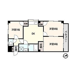 メゾン'88 3DKの間取図画像