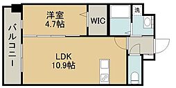 フォーエス熊本駅前2 1LDKの間取図画像