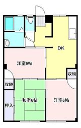 コーポエノキ 3DKの間取図画像
