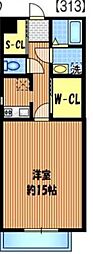 カリーノ玉川上水 1Kの間取図画像