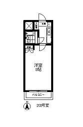 雅ビル 1Kの間取図画像