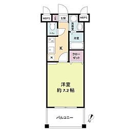 レジディア博多2 1Kの間取図画像