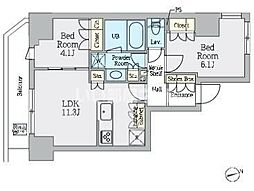 CRESTCOURTUENO 2LDKの間取図画像