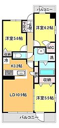 ドレッセ新田東 3LDKの間取図画像