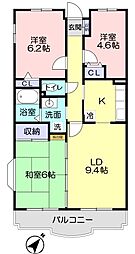 シャルム栄和 3LDKの間取図画像