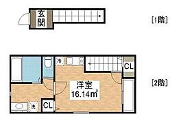 リック城南 ワンルームの間取図画像