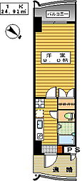 ロイヤル日赤通80 1Kの間取図画像