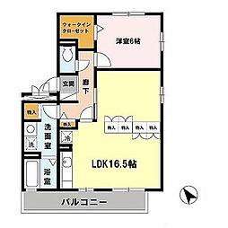 リビングタウンなかもずB棟 1LDKの間取図画像