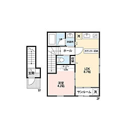 Nico Stage 1LDKの間取図画像
