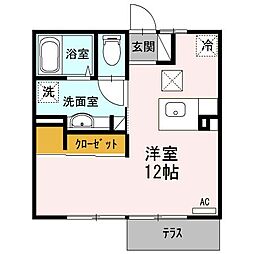 フロイデ ワンルームの間取図画像