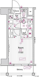 ガーラ・クレスタ横濱関内 1Kの間取図画像