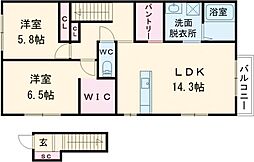 グランルーチェ 2LDKの間取図画像