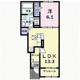 シェ・ミライク五反田 1LDKの間取図画像
