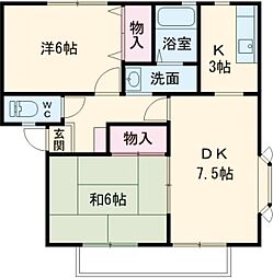 サンプレイス城南A 2LDKの間取図画像