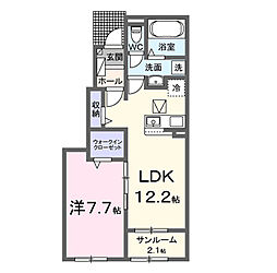 草深アパートIV 1LDKの間取図画像