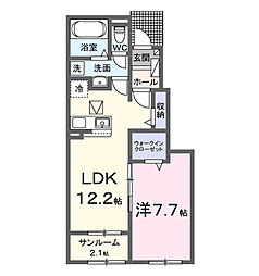 草深アパートIV 1LDKの間取図画像