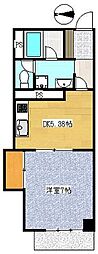 サンハイツ小田原 1DKの間取図画像