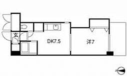ミッションデルタ 1DKの間取図画像
