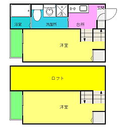 エトワール井尻 1Kの間取図画像