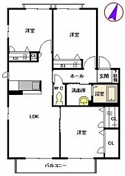 シャルマンハイムB 3LDKの間取図画像