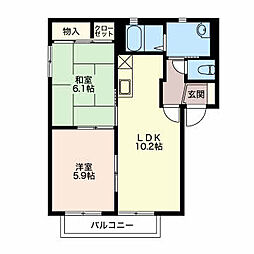 エスペラースA 2LDKの間取図画像