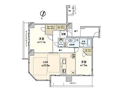 ザ・ファインタワー梅田豊崎 2LDKの間取図画像