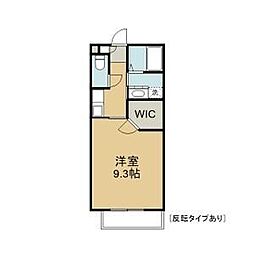 アルベールE 1Kの間取図画像