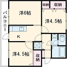 フロンティア葉山 2LDKの間取図画像