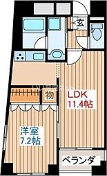 シャングリラ愛川 1LDKの間取図画像