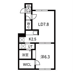 couronne d'or(クロンドール) 1LDKの間取図画像
