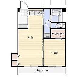 クイール加納 2DKの間取図画像