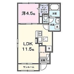オリエンタルレジデンスVIII 1LDKの間取図画像