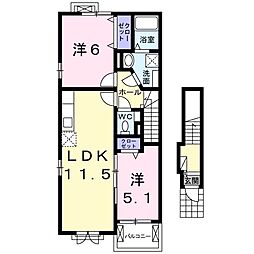 ケーズコート 2LDKの間取図画像
