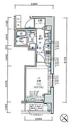 レーヴ町田5.A 1Kの間取図画像