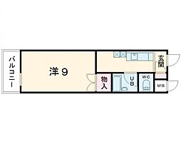 ライオンズマンションポートタウン今治 1Kの間取図画像