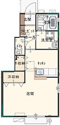 ジョイフレンドC 1Kの間取図画像