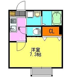 クレストアベニュー佐倉 1Kの間取図画像